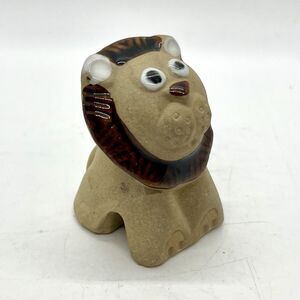 Vintage Pottery Lion Flower Pot Figurine Small Planter Sitter 2”